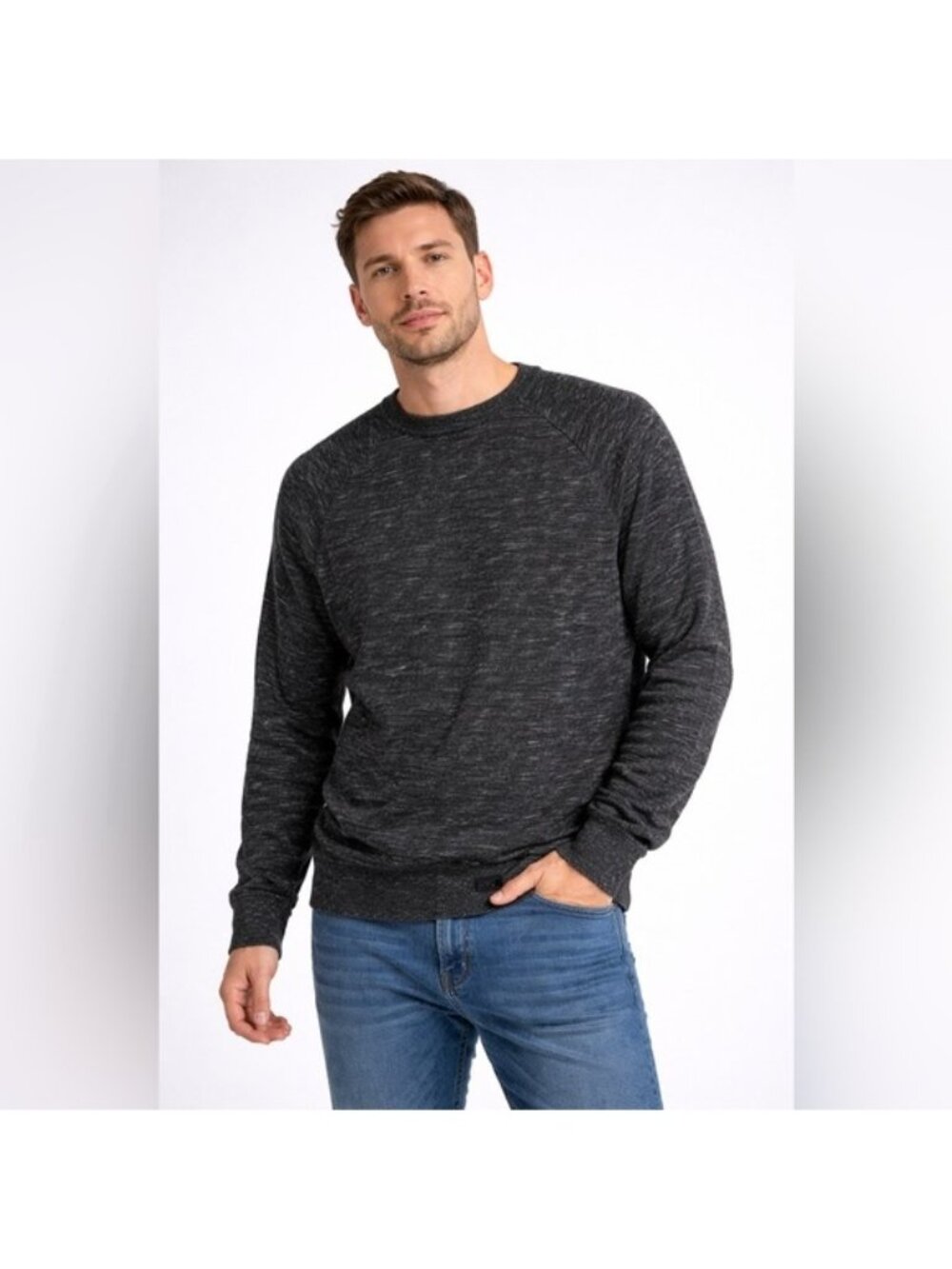 Threadbare Crewneck Sweater XL Black Marled